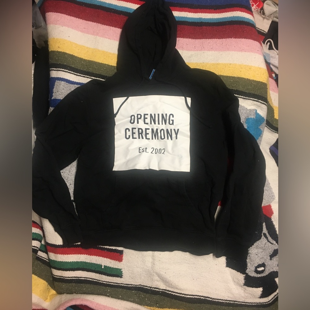Opening Ceremony White Box Hoodie In Black Size Medium